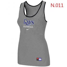 Wholesale Cheap Women\'s Nike Tampa Bay Rays Tri-Blend Racerback Stretch Tank Top Light Grey