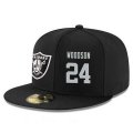 Cheap Oakland Raiders #24 Charles Woodson Snapback Cap NFL Player Black with Silver Number Stitched Hat