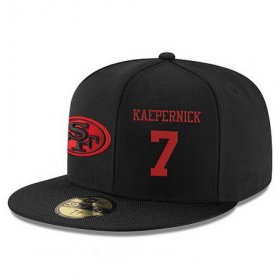 Cheap San Francisco 49ers #7 Colin Kaepernick Snapback Cap NFL Player Black with Red Number Stitched Hat