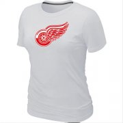 Wholesale Cheap Women's Detroit Red Wings Big & Tall Logo White NHL T-Shirt