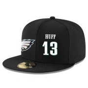 Cheap Philadelphia Eagles #13 Josh Huff Snapback Cap NFL Player Black with White Number Stitched Hat