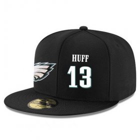 Cheap Philadelphia Eagles #13 Josh Huff Snapback Cap NFL Player Black with White Number Stitched Hat