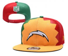 Cheap Chargers Team Logo Yellow Red Green 2019 Draft Adjustable Hat YD