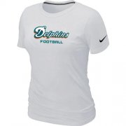 Wholesale Cheap Women's Nike Miami Dolphins Sideline Legend Authentic Font T-Shirt White