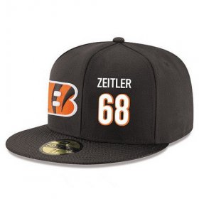 Cheap Cincinnati Bengals #68 Kevin Zeitler Snapback Cap NFL Player Black with White Number Stitched Hat