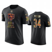 Wholesale Cheap Bears #34 Walter Payton Black Men's Black History Month T-Shirt