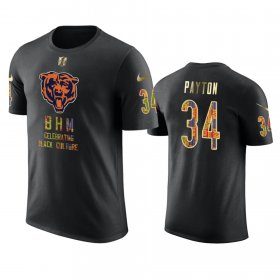 Wholesale Cheap Bears #34 Walter Payton Black Men\'s Black History Month T-Shirt