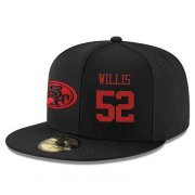 Cheap San Francisco 49ers #52 Patrick Willis Snapback Cap NFL Player Black with Red Number Stitched Hat