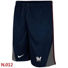 Wholesale Cheap Nike MLB Milwaukee Brewers Performance Training Shorts Dark Blue