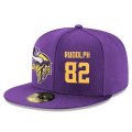 Cheap Minnesota Vikings #82 Kyle Rudolph Snapback Cap NFL Player Purple with Gold Number Stitched Hat