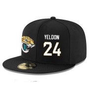 Cheap Jacksonville Jaguars #24 T.J. Yeldon Snapback Cap NFL Player Black with White Number Stitched Hat