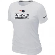 Wholesale Cheap Women's Nike New England Patriots Authentic Logo T-Shirt White