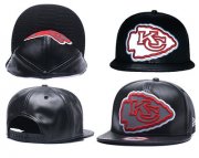 Cheap NFL Kansas City Chiefs Team Logo Black Reflective Adjustable Hat A65