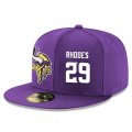 Cheap Minnesota Vikings #29 Xavier Rhodes Snapback Cap NFL Player Purple with White Number Stitched Hat