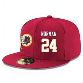 Cheap Washington Redskins #24 Josh Norman Snapback Cap NFL Player Red with White Number Stitched Hat