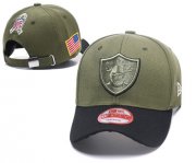 Cheap NFL Oakland Raiders Team Logo Olive Peaked Adjustable Hat 009