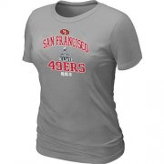 Wholesale Cheap Women's San Francisco 49ers Super Bowl XLVII Heart & Soul T-Shirt Light Grey