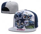 Cheap Cowboys Team Logo Gray Adjustable Leather Hat TX