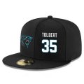 Cheap Carolina Panthers #35 Mike Tolbert Snapback Cap NFL Player Black with White Number Stitched Hat