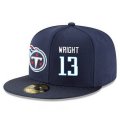 Cheap Tennessee Titans #13 Kendall Wright Snapback Cap NFL Player Navy Blue with White Number Stitched Hat