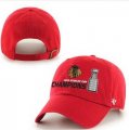 Cheap NHL Chicago Blackhawks 47 Brand Red 2015 Stanley Cup Champions Clean-Up Adjustable Hat