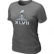 Wholesale Cheap Women's NFL Super Bowl XLVII Logo T-Shirt Dark Grey