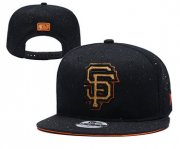 Cheap San Francisco Giants Team Gold Logo Black Adjustable Hat YD