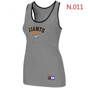 Wholesale Cheap Women\'s Nike San Francisco Giants Tri-Blend Racerback Stretch Tank Top Light Grey