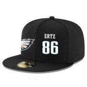 Cheap Philadelphia Eagles #86 Zach Ertz Snapback Cap NFL Player Black with White Number Stitched Hat