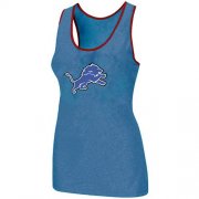 Wholesale Cheap Women's Nike Detroit Lions Big Logo Tri-Blend Racerback Stretch Tank Top Light Blue