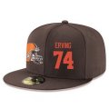 Cheap Cleveland Browns #74 Cameron Erving Snapback Cap NFL Player Brown with Orange Number Stitched Hat