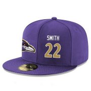 Cheap Baltimore Ravens #22 Jimmy Smith Snapback Cap NFL Player Purple with Gold Number Stitched Hat