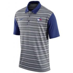 Wholesale Cheap Men\'s Toronto Blue Jays Nike Gray Dri-FIT Stripe Polo