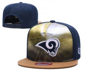 Cheap Rams Team Logo Navy Adjustable Leather Hat TX