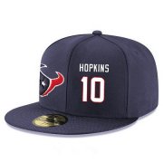 Cheap Houston Texans #10 DeAndre Hopkins Snapback Cap NFL Player Navy Blue with White Number Stitched Hat