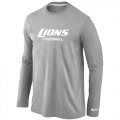 Wholesale Cheap Nike Detroit Lions Authentic Font Long Sleeve T-Shirt Grey