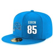 Cheap Detroit Lions #85 Eric Ebron Snapback Cap NFL Player Light Blue with White Number Stitched Hat