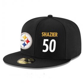 Cheap Pittsburgh Steelers #50 Ryan Shazier Snapback Cap NFL Player Black with White Number Stitched Hat