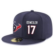 Cheap Houston Texans #17 Brock Osweiler Snapback Cap NFL Player Navy Blue with White Number Stitched Hat