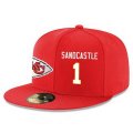 Cheap Kansas City Chiefs #1 Leon Sandcastle Snapback Cap NFL Player Red with White Number Stitched Hat