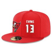 Cheap Tampa Bay Buccaneers #13 Mike Evans Snapback Cap NFL Player Red with White Number Stitched Hat