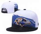 Cheap Ravens Team Logo White Black Adjustable Hat GS