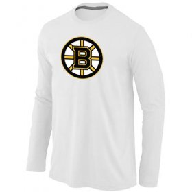 Wholesale Cheap NHL Boston Bruins Big & Tall Logo Long Sleeve T-Shirt White