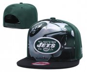 Cheap Jets Team Logo Green Black Adjustable Leather Hat TX