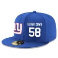 Cheap New York Giants #58 Owa Odighizuwa Snapback Cap NFL Player Royal Blue with White Number Stitched Hat