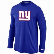 Wholesale Cheap Nike New York Giants Logo Long Sleeve T-Shirt Blue