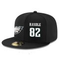 Cheap Philadelphia Eagles #82 Mike Quick Snapback Cap NFL Player Black with White Number Stitched Hat