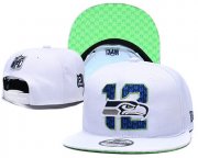 Cheap Seahawks Team Logo White 2019 Draft Adjustable Hat YD