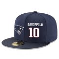 Cheap New England Patriots #10 Jimmy Garoppolo Snapback Cap NFL Player Navy Blue with White Number Stitched Hat