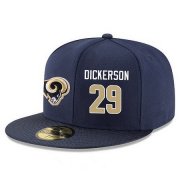 Cheap Los Angeles Rams #29 Eric Dickerson Snapback Cap NFL Player Navy Blue with Gold Number Stitched Hat